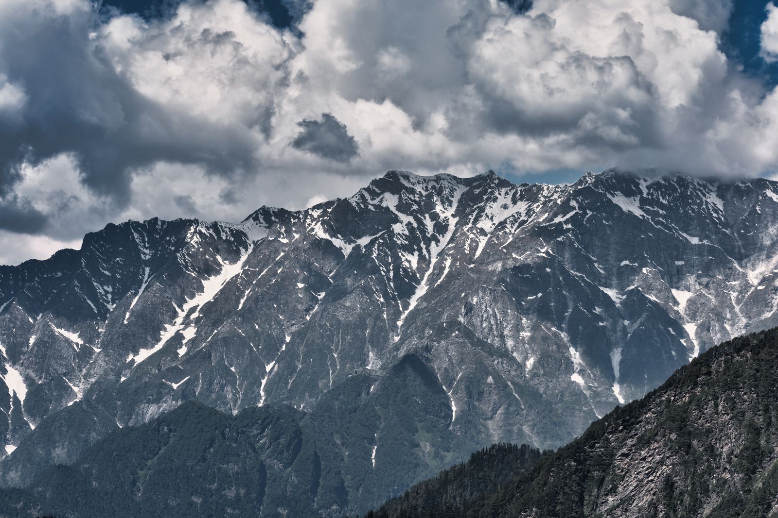 Snow-capped Himalayan peaks and green valleys of Himachal Pradesh